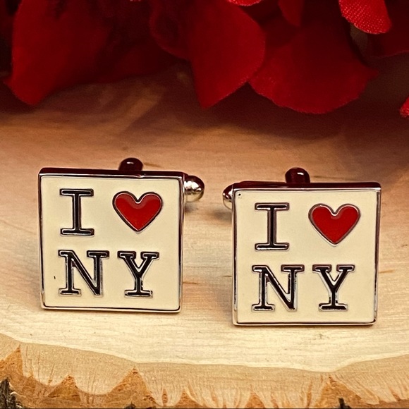 ‘I ❤️ NY’ I Love New York Square Cufflinks - Picture 9 of 16